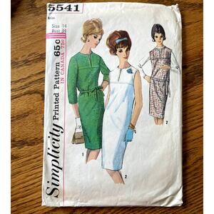 Vintage 1960s Simplicity 5541 Sewing Pattern Size Sm 14 Dress or Jumper COMPLETE